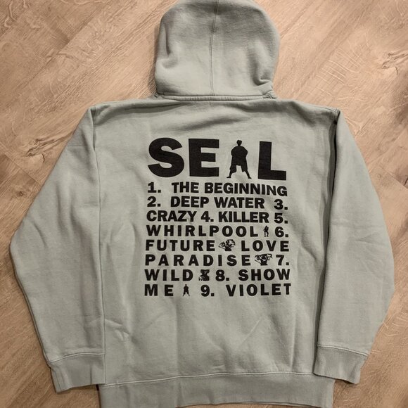 SEAL R&B Stance Tracklist Hoodie Men's Medium M Seal II Album Cover Sweatshirt - Picture 1 of 7